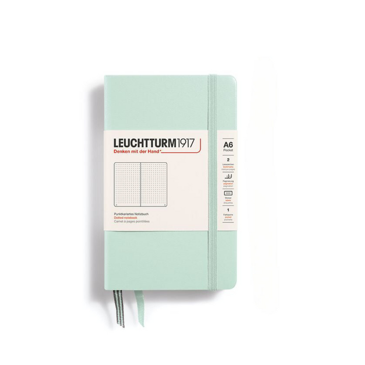 Leuchtturm1917 A6 Pocket Hardcover Notebook - Dotted / Mint Green — ruling detail
