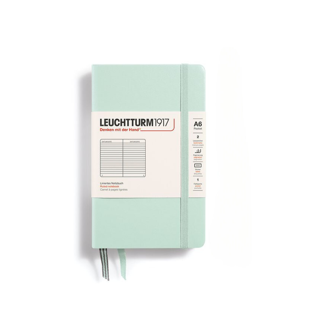 Leuchtturm1917 A6 Pocket Hardcover Notebook - Ruled / Mint Green — ruling detail