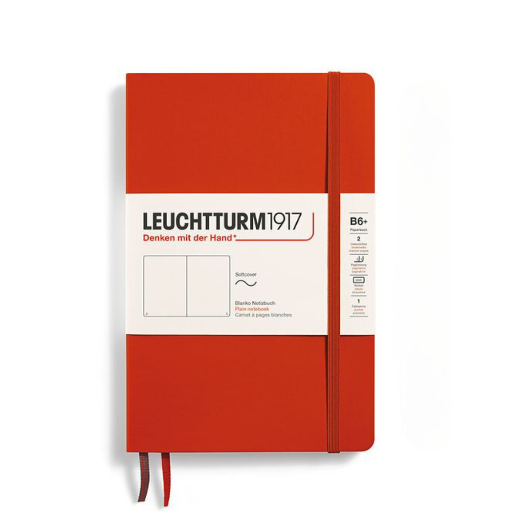 Leuchtturm1917 B6+ Softcover Paperback Notebook - Plain / Fox Red — ruling detail