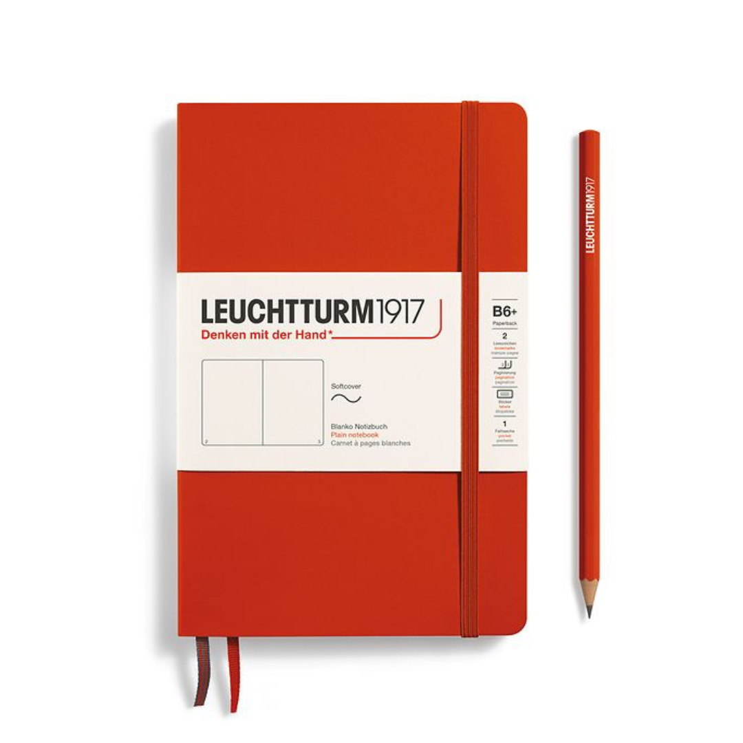 Leuchtturm1917 B6+ Softcover Paperback Notebook - Plain / Fox Red — front cover