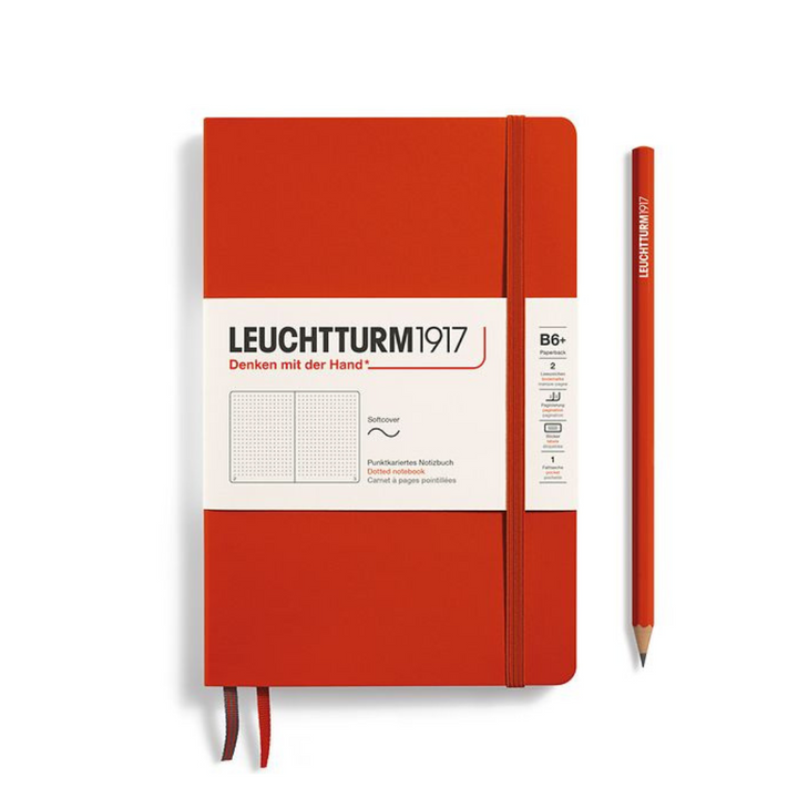 Leuchtturm1917 B6+ Softcover Paperback Notebook - Dotted / Fox Red — front cover