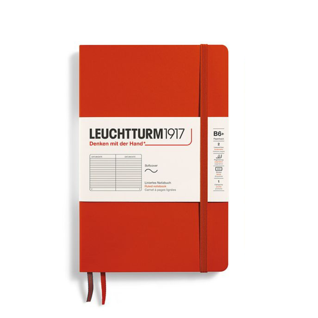 Leuchtturm1917 B6+ Softcover Paperback Notebook - Ruled / Fox Red — ruling detail
