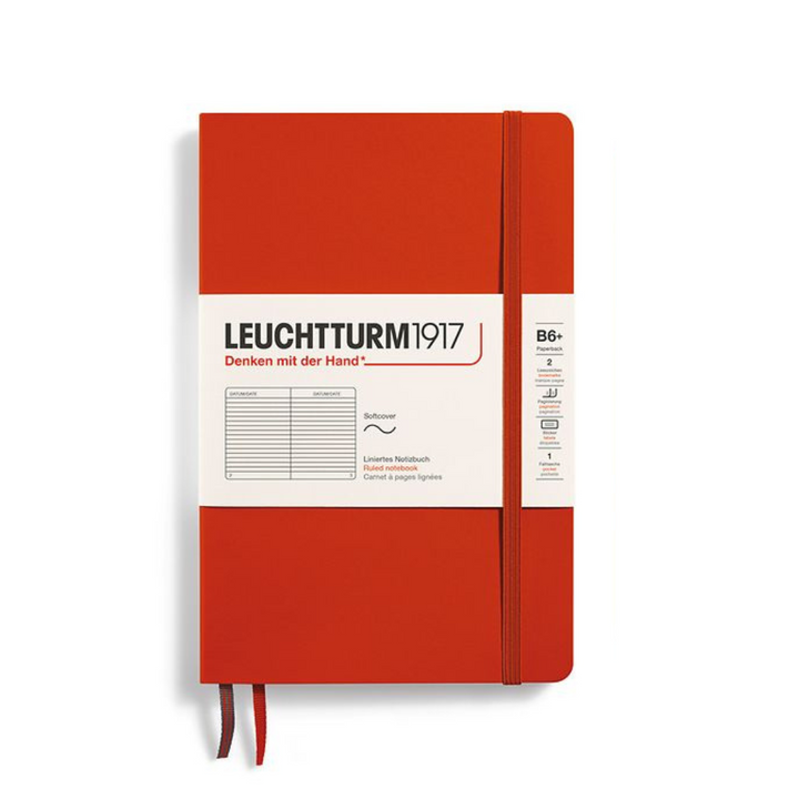 Leuchtturm1917 B6+ Softcover Paperback Notebook - Ruled / Fox Red — ruling detail