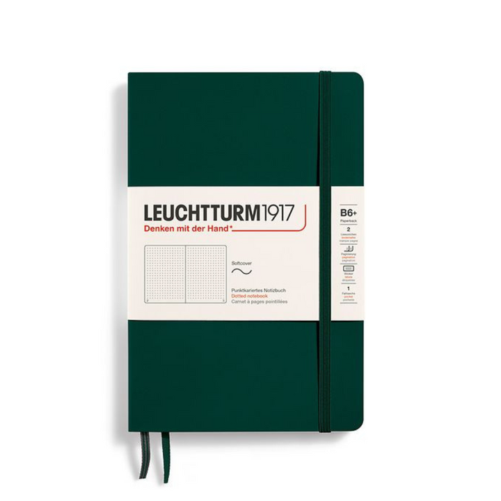 Leuchtturm1917 B6+ Softcover Paperback Notebook - Dotted / Forest Green — ruling detail