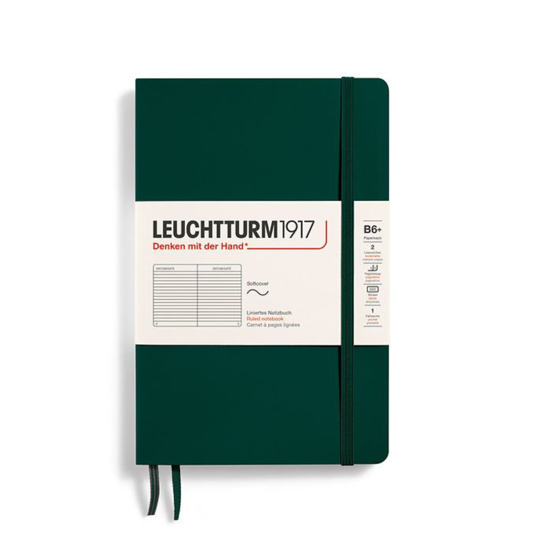 Leuchtturm1917 B6+ Softcover Paperback Notebook - Ruled / Forest Green — ruling detail