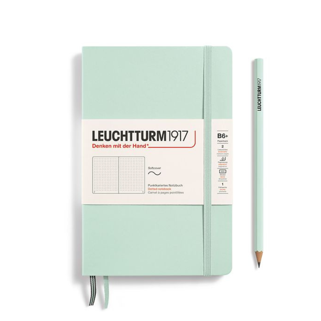 Leuchtturm1917 B6+ Softcover Paperback Notebook - Dotted / Mint Green — front cover