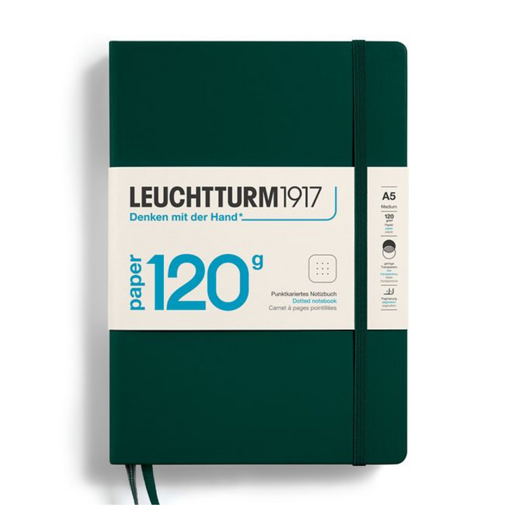 Leuchtturm1917 120G Edition A5 Medium Hardcover Notebook - Dotted / Forest Green — ruling detail