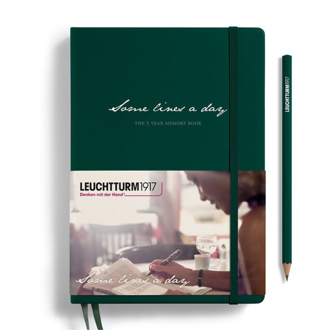 Leuchtturm1917 Some Lines A Day A5 Medium Hardcover Notebook - Forest Green — ruling detail