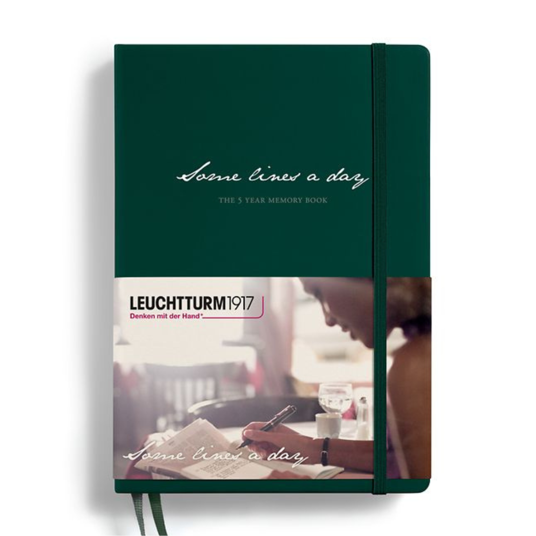 Leuchtturm1917 Some Lines A Day A5 Medium Hardcover Notebook - Forest Green — front cover
