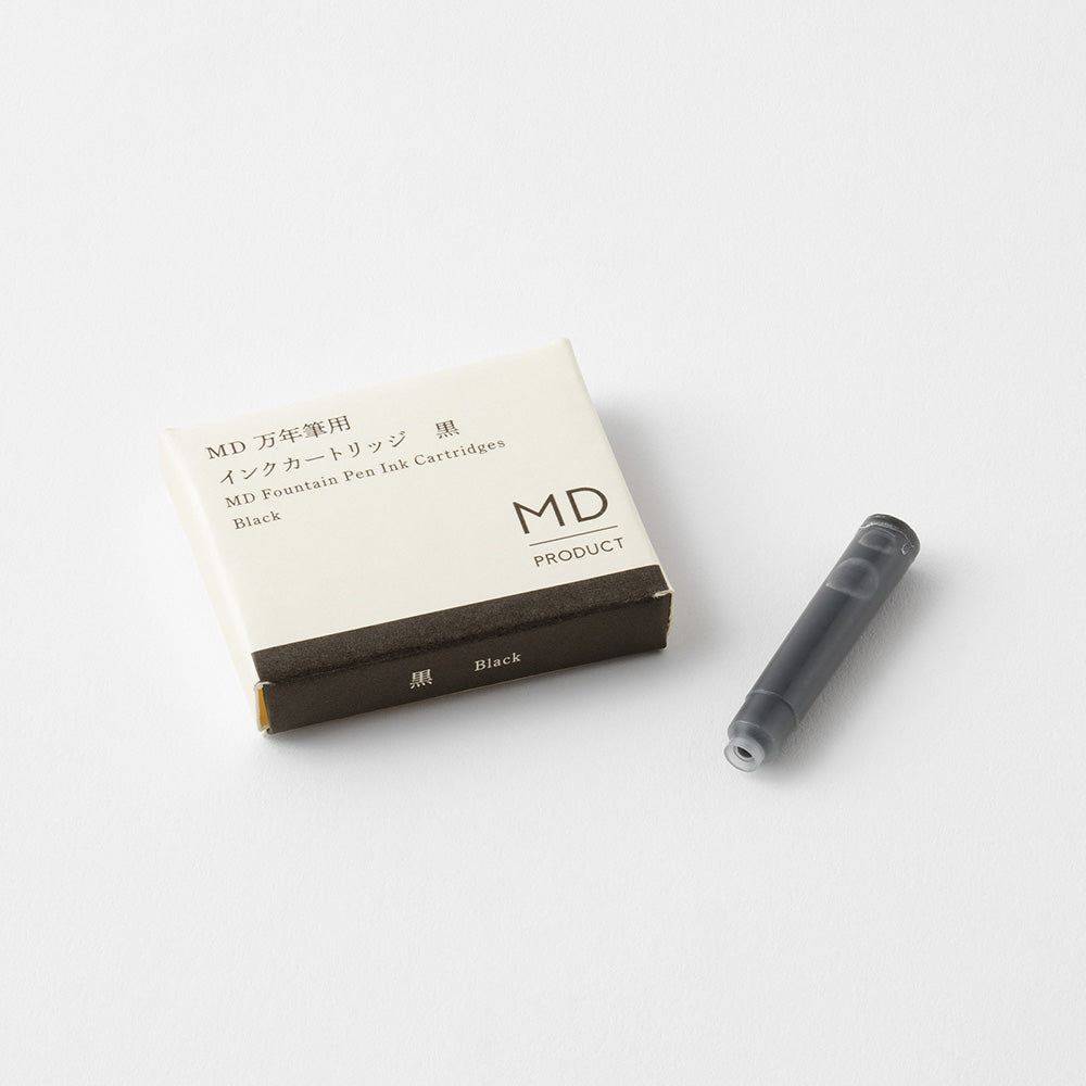 Cartridge for MD Fountain Pen - Black — bottle at angle