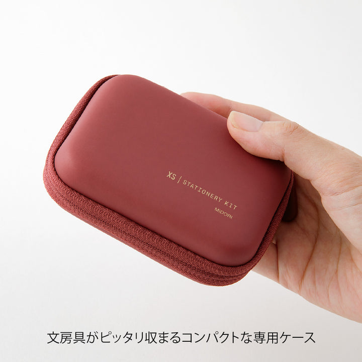 Midori XS Stationery Kit Dark Red A — in use