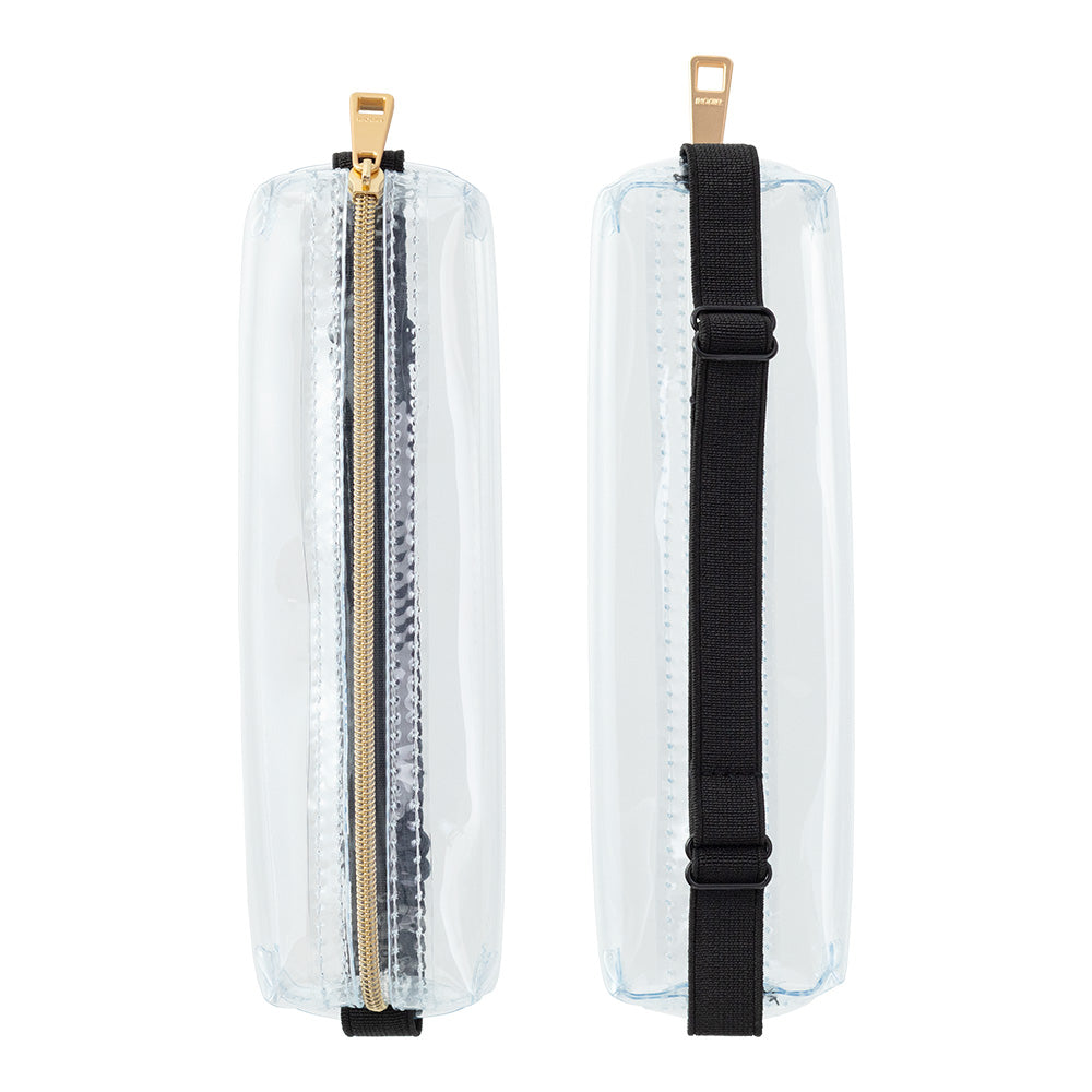 Midori Book Band Pen Case (B6-A5 Size) - Clear — side view