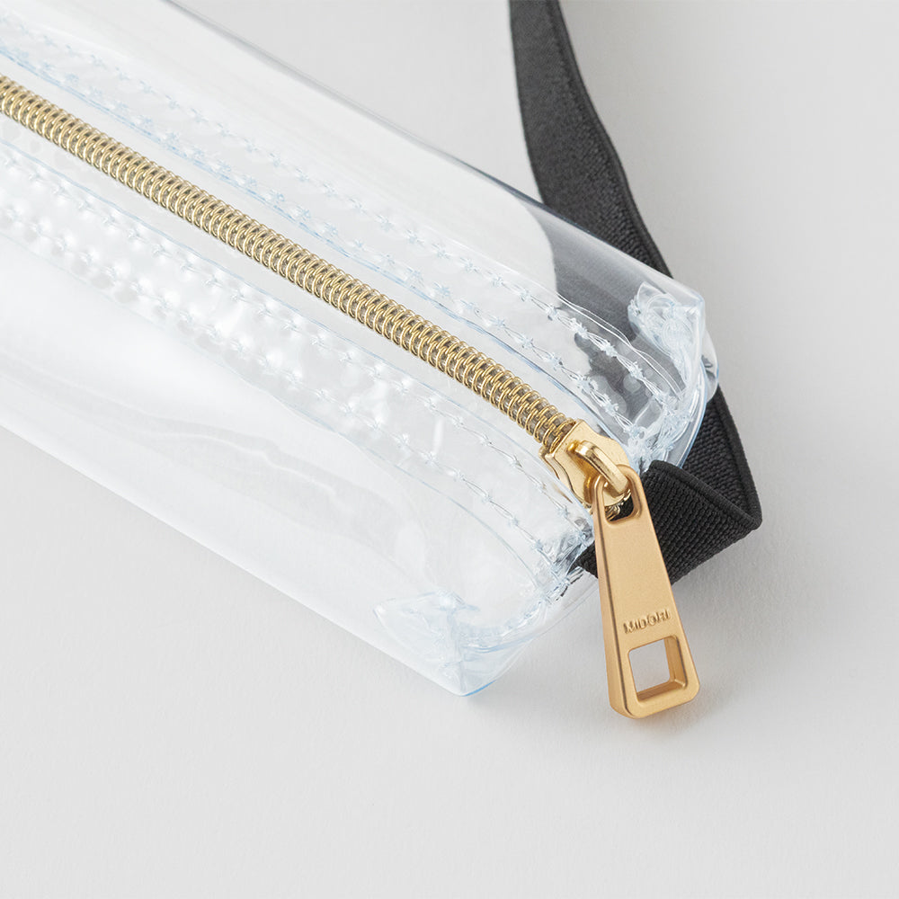Midori Book Band Pen Case (B6-A5 Size) - Clear A — detail view