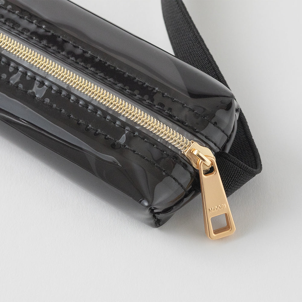 Midori Book Band Pen Case (B6-A5 Size) - Clear Black — detail view