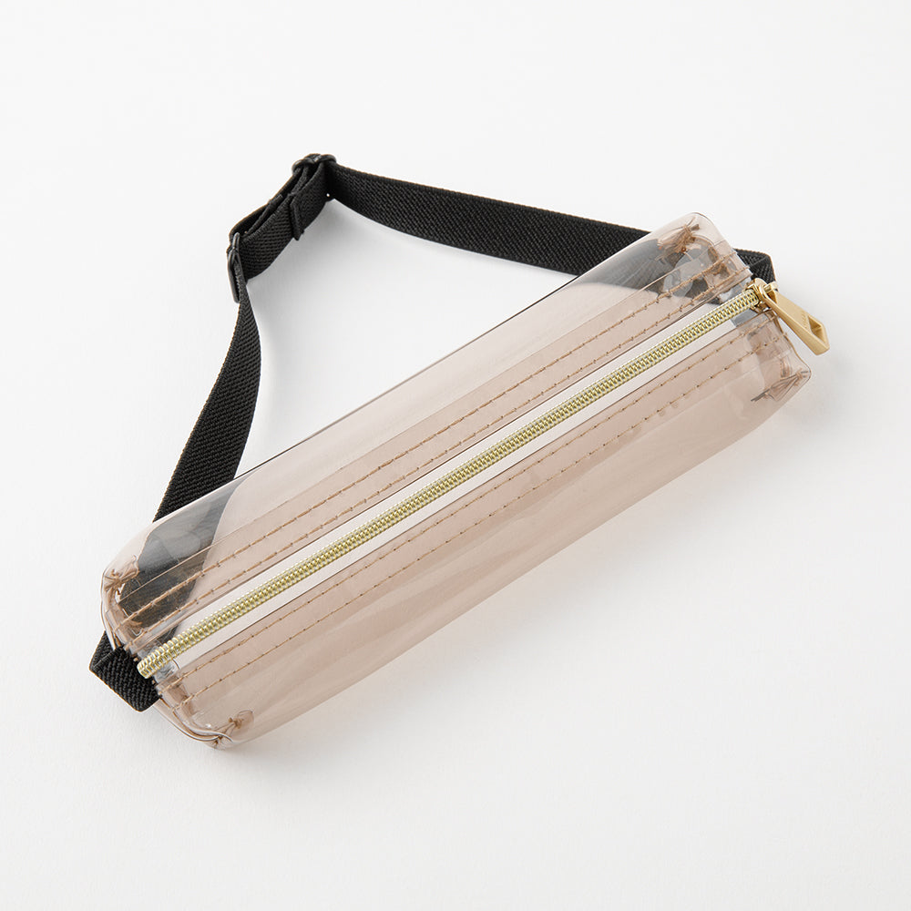 Midori Book Band Pen Case (B6-A5 Size) - Clear Sepia — side view