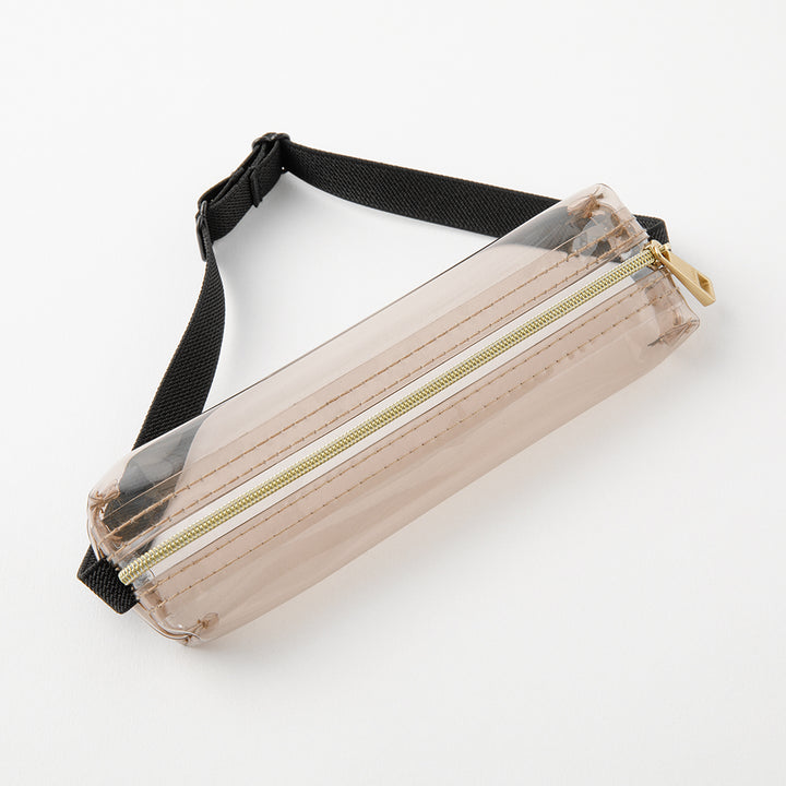 Midori Book Band Pen Case (B6-A5 Size) - Clear Sepia — side view