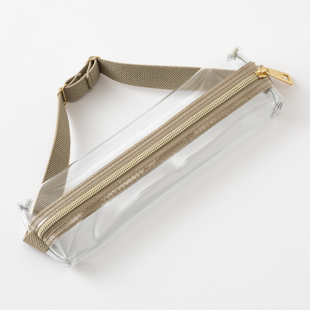 Midori B6 - A5 Book Band Pen Case - Navy Clear × Khaki