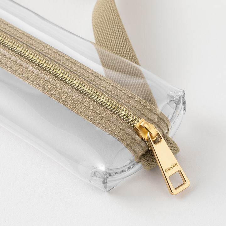 Midori B6 - A5 Book Band Pen Case - Navy Clear × Khaki