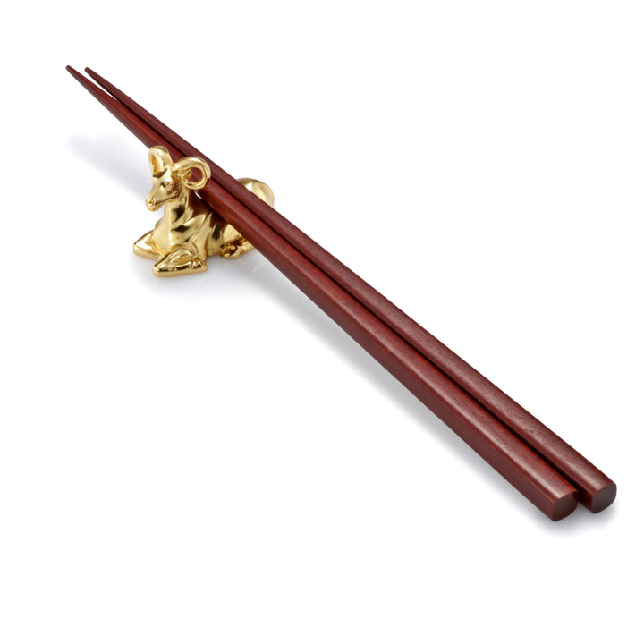 Royal Selangor Year of the Ram - Chopsticks and Rest — front view