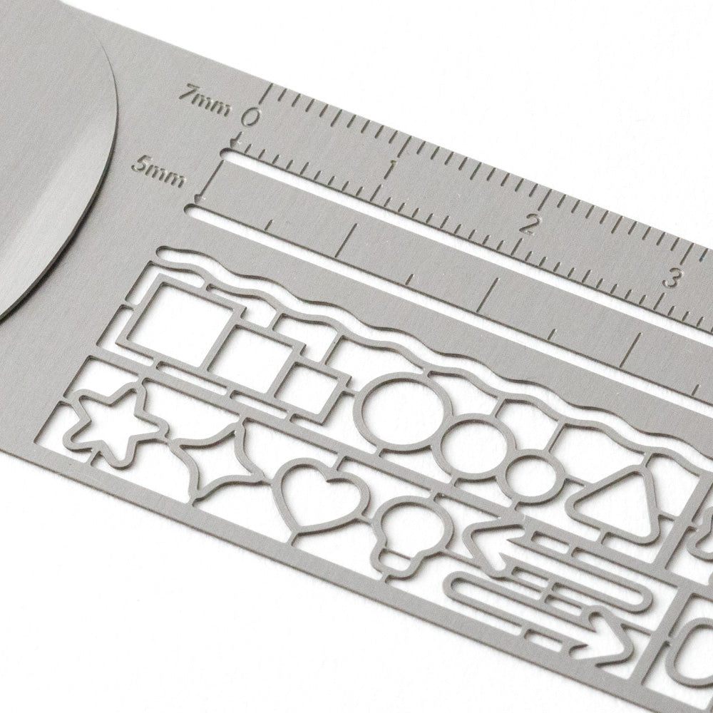 Midori Clip Ruler Silver A — in use