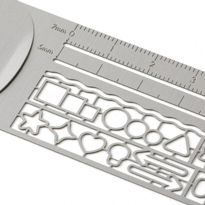 Midori Clip Ruler Silver A — in use