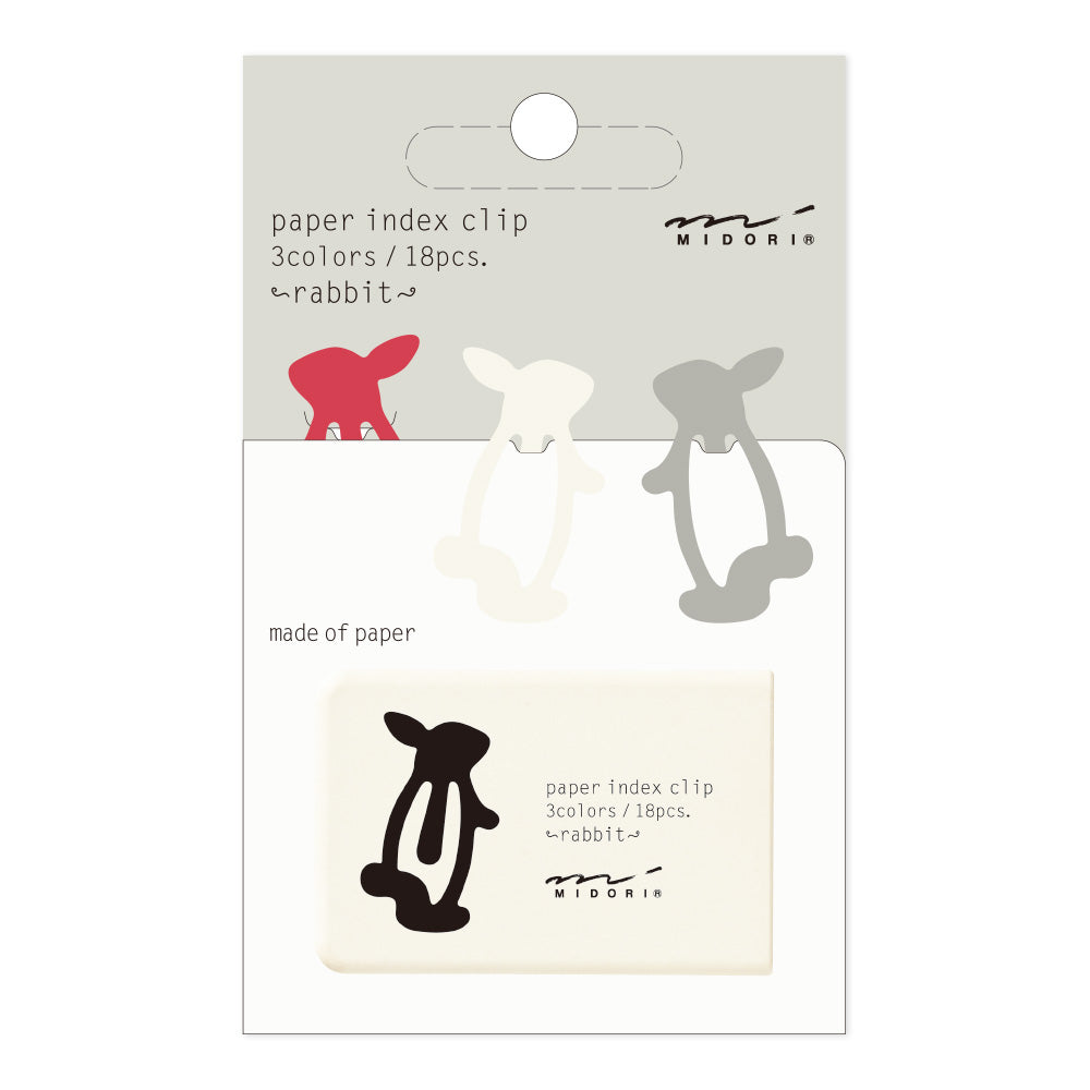 Midori Index Clips Rabbit — front view