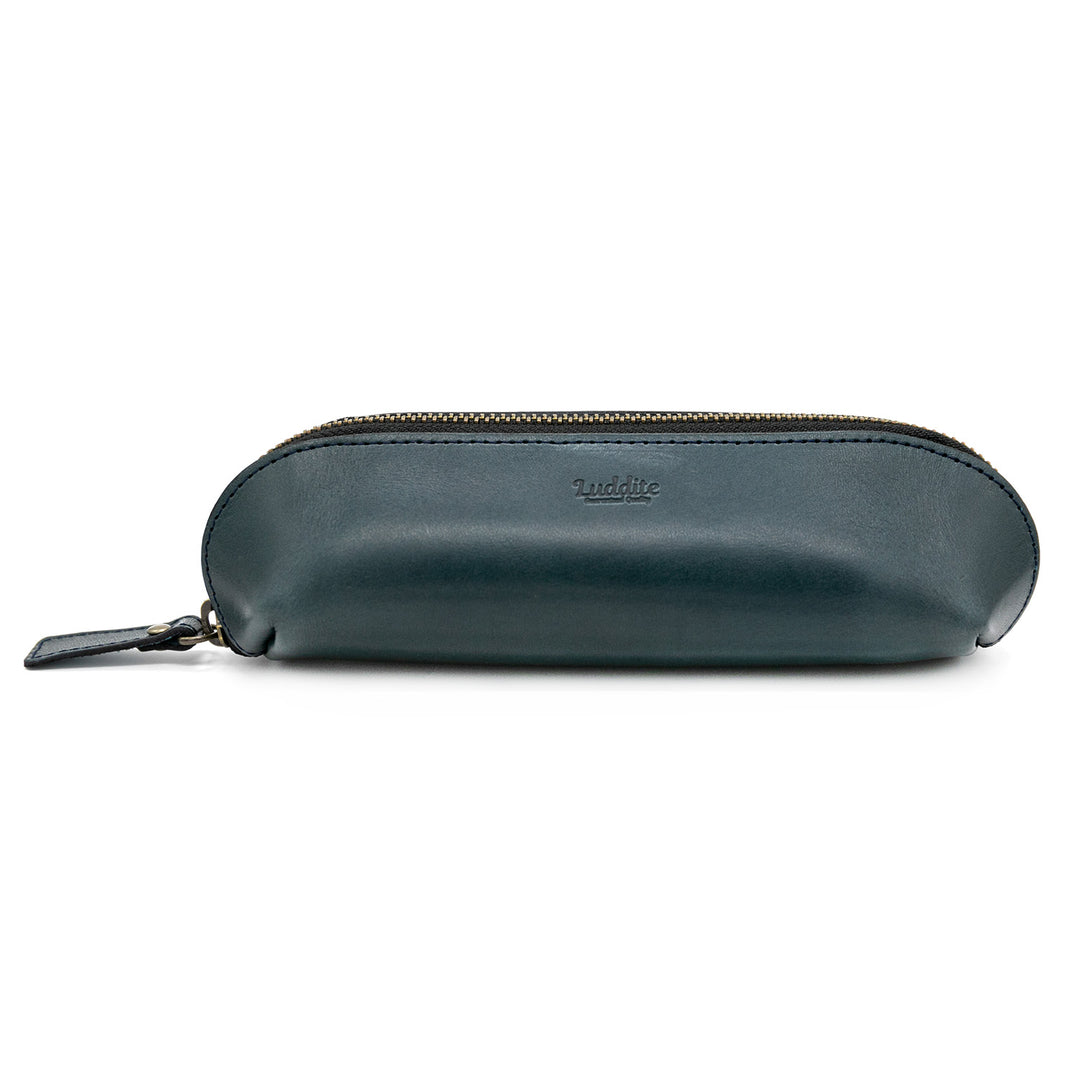 Luddite Trattoria Leather Pen Case - Navy — capped