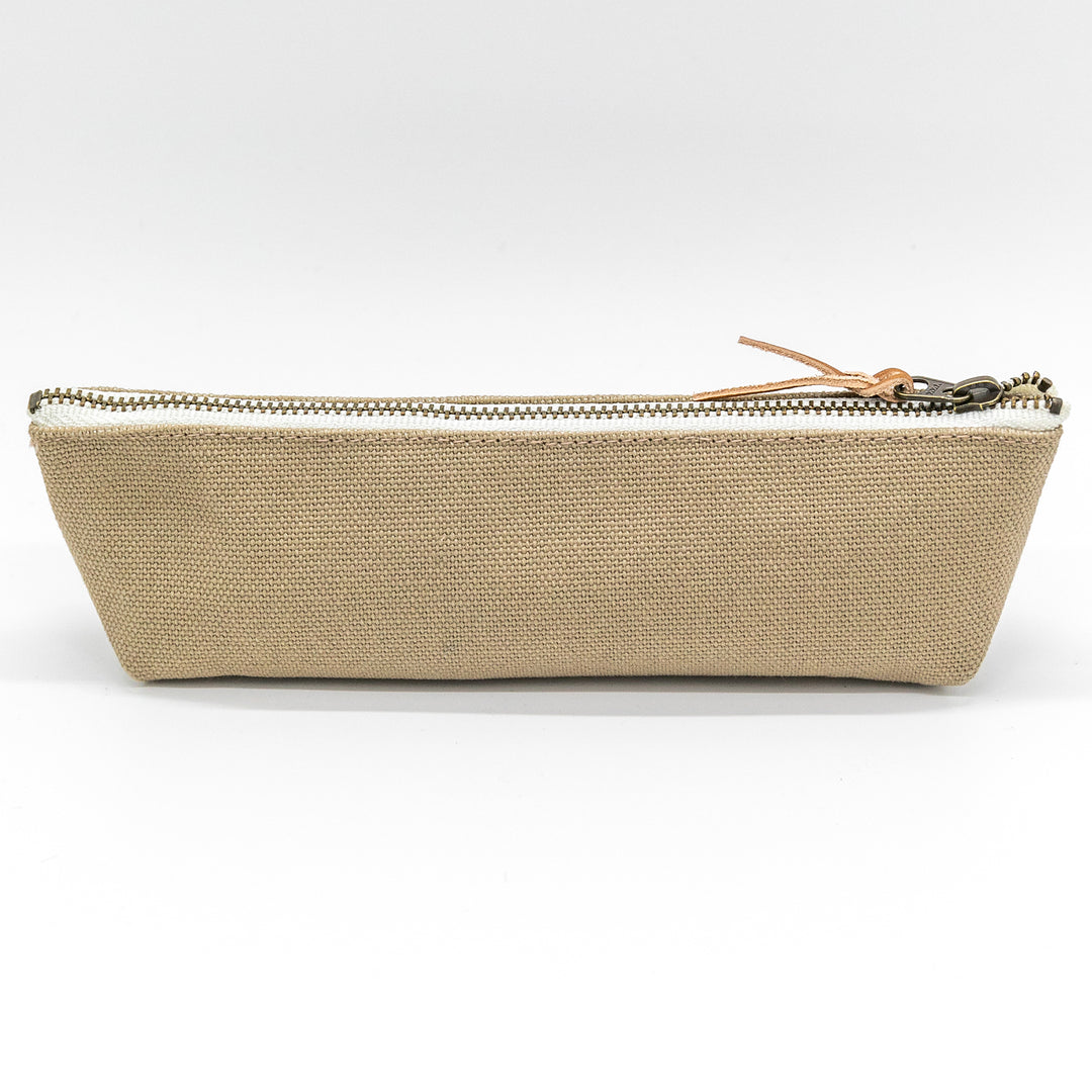 Luddite Kurashiki Canvas Pen Case S - Greige — capped
