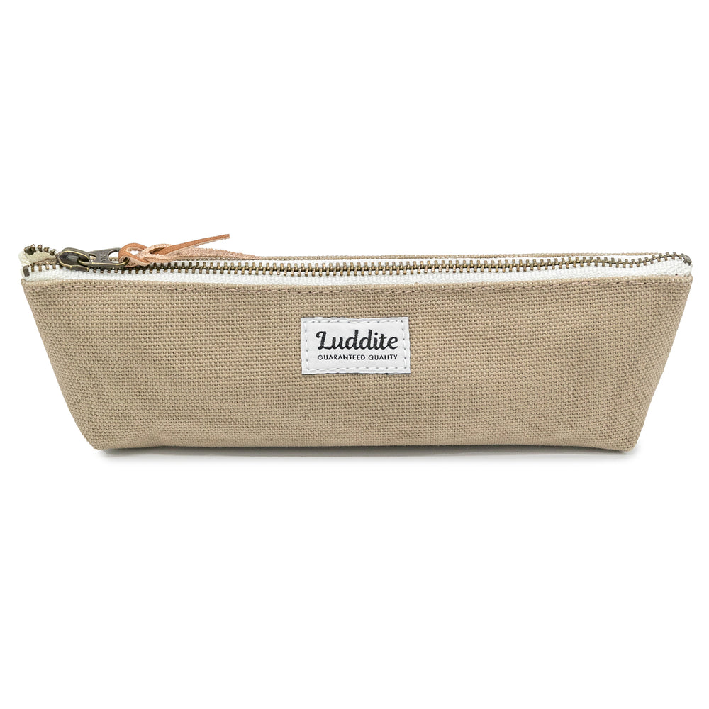 Luddite Kurashiki Canvas Pen Case S - Greige — lead extended