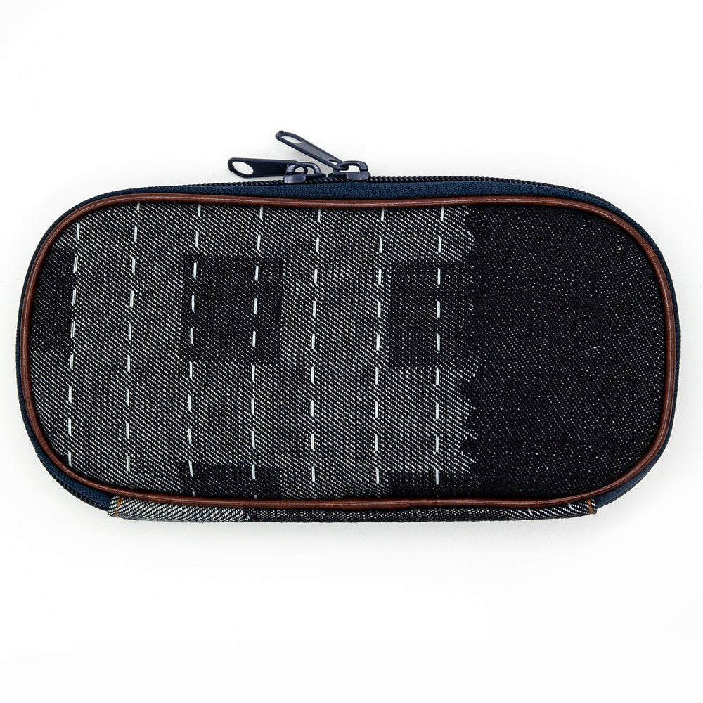 Luddite Round Zip Pencase Okayama Denim - Random Patchwork — lead extended