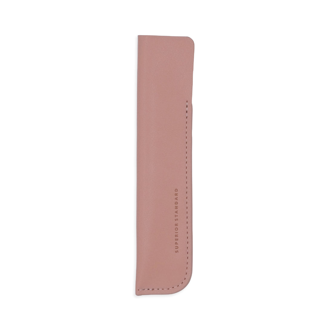 Luddite Superior Standard PU Leather Pen Holder - Deep Pink (Smoky Pink) — capped