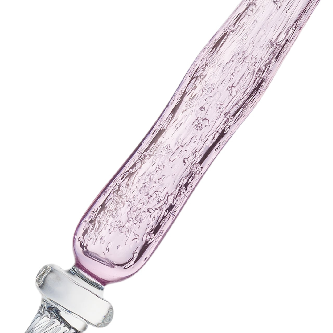 Matsubokkuri Tsubutsubu Glass Fountain Pen - Pink — with packaging