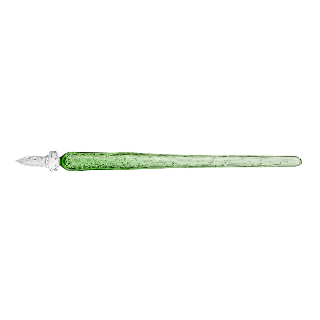Matsubokkuri Tsubutsubu Glass Fountain Pen - Green — nib close-up