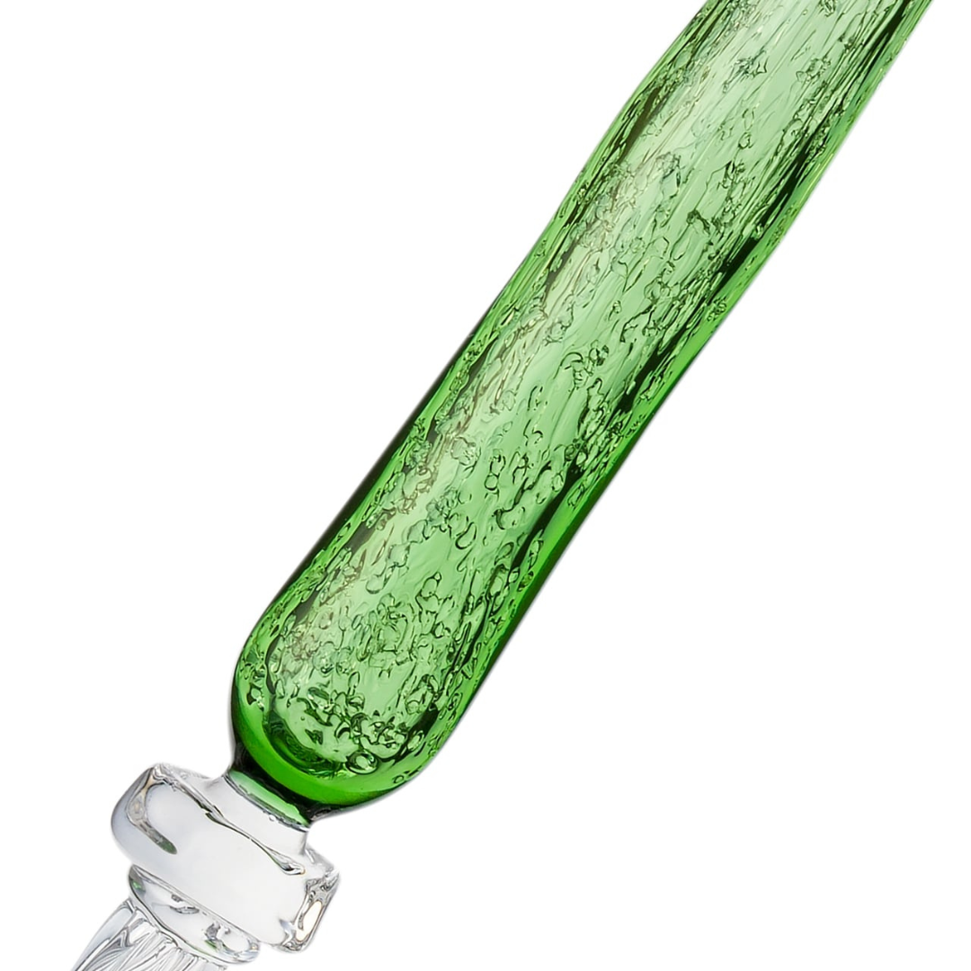 Matsubokkuri Tsubutsubu Glass Fountain Pen - Green — with packaging