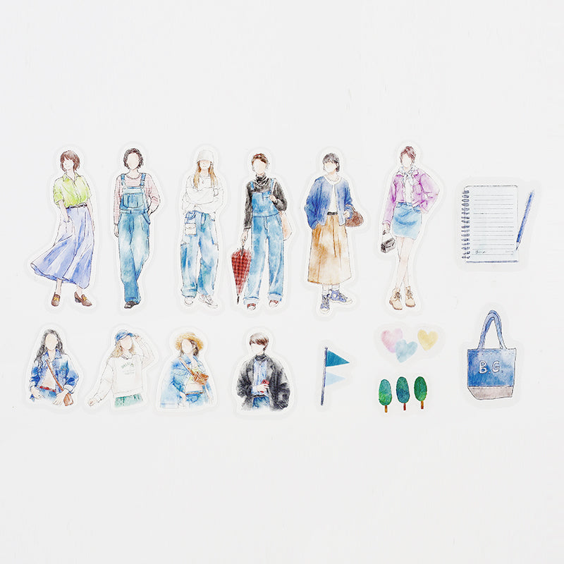 BGM Coordinating Stickers: Today's Me - Denim — pattern detail
