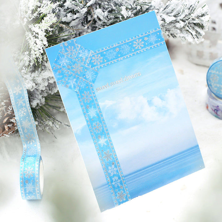 BGM Winter Limited Masking Tape - Snow Embroidery — roll side