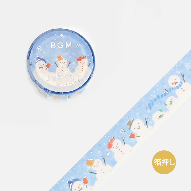 BGM Winter Limited Masking Tape - Snowman Festival — pattern detail
