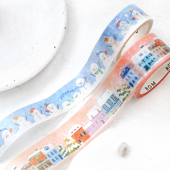 BGM Winter Limited Masking Tape - Snowman Festival — with packaging
