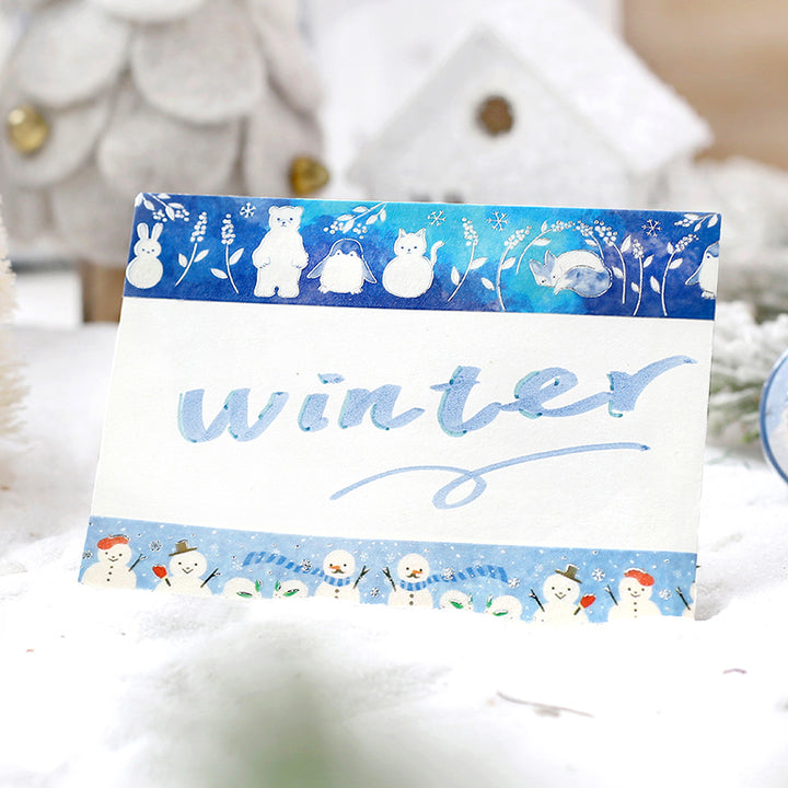 BGM Winter Limited Masking Tape - Snowman Festival — roll side