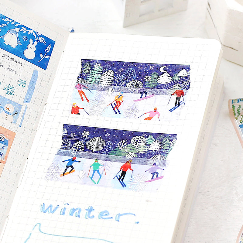 BGM Winter Limited Masking Tape - Snowy Night Forest — pattern detail