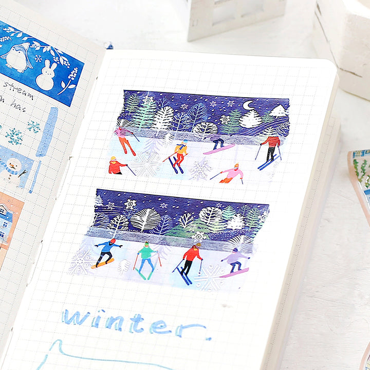 BGM Winter Limited Masking Tape - Snowy Night Forest — pattern detail