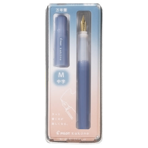 Pilot Kakuno Fountain Pen - Madoromi Blue — writing at an angle