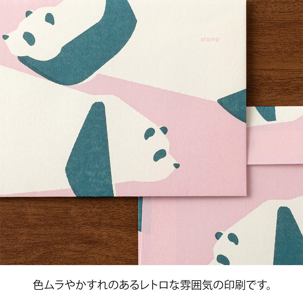 MIDORI Kimagure Easy &amp; Cozy Envelope in Panda — Midori letter pad — premium stationery and lifestyle, at Cityluxe Singapore