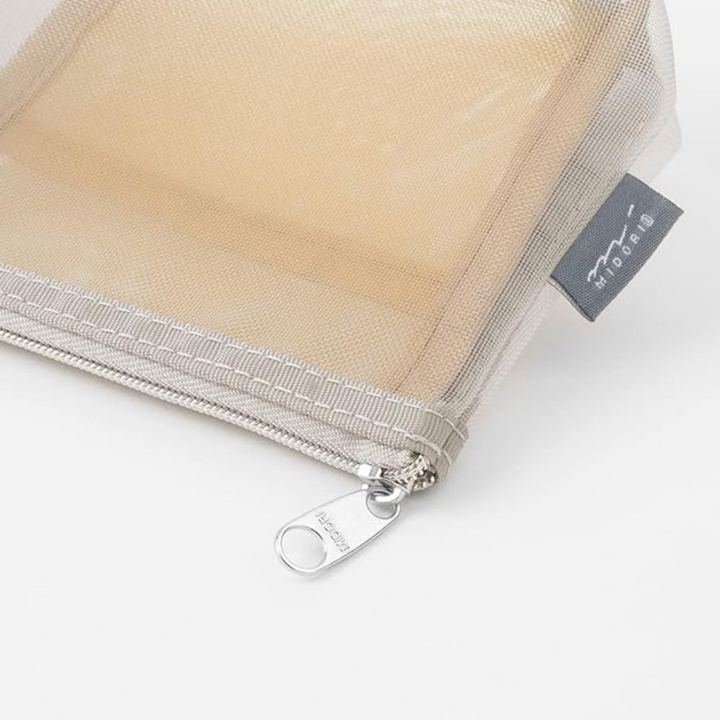 Midori Pen &amp; Tool Pouch Mesh with Gusset - Gray — with packaging