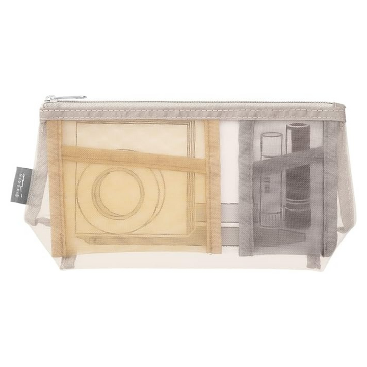 Midori Pen &amp; Tool Pouch Mesh with Gusset - Gray — front view