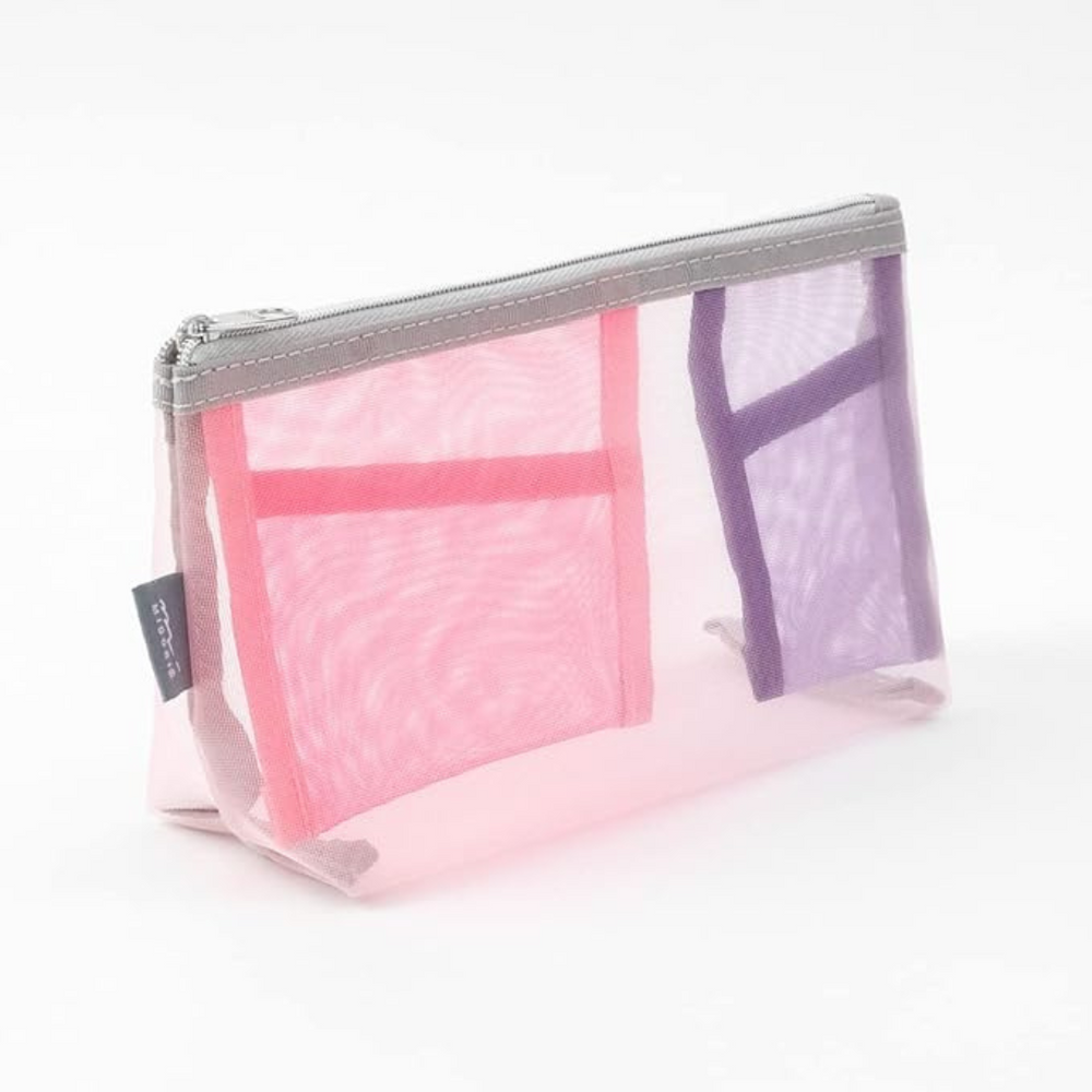 Midori Pen & Tool Pouch Mesh with Gusset - Pink — side view