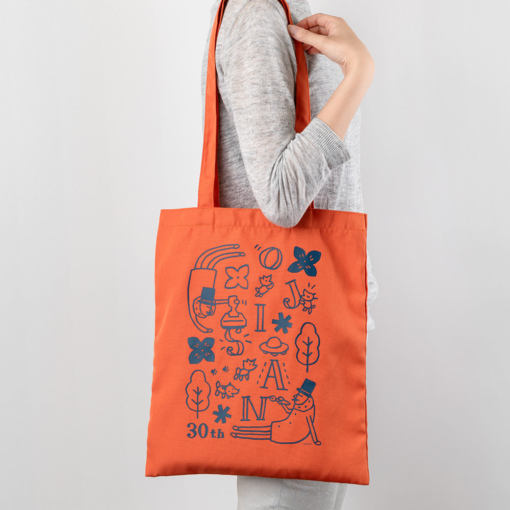 Midori Ojisan 30th Anniversary Tote Bag - Red — detail view