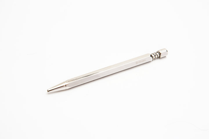 Ystudio Classic Revolve Ballpoint Pen Spring - Shiny Silver (Limited Edition) — tip detail