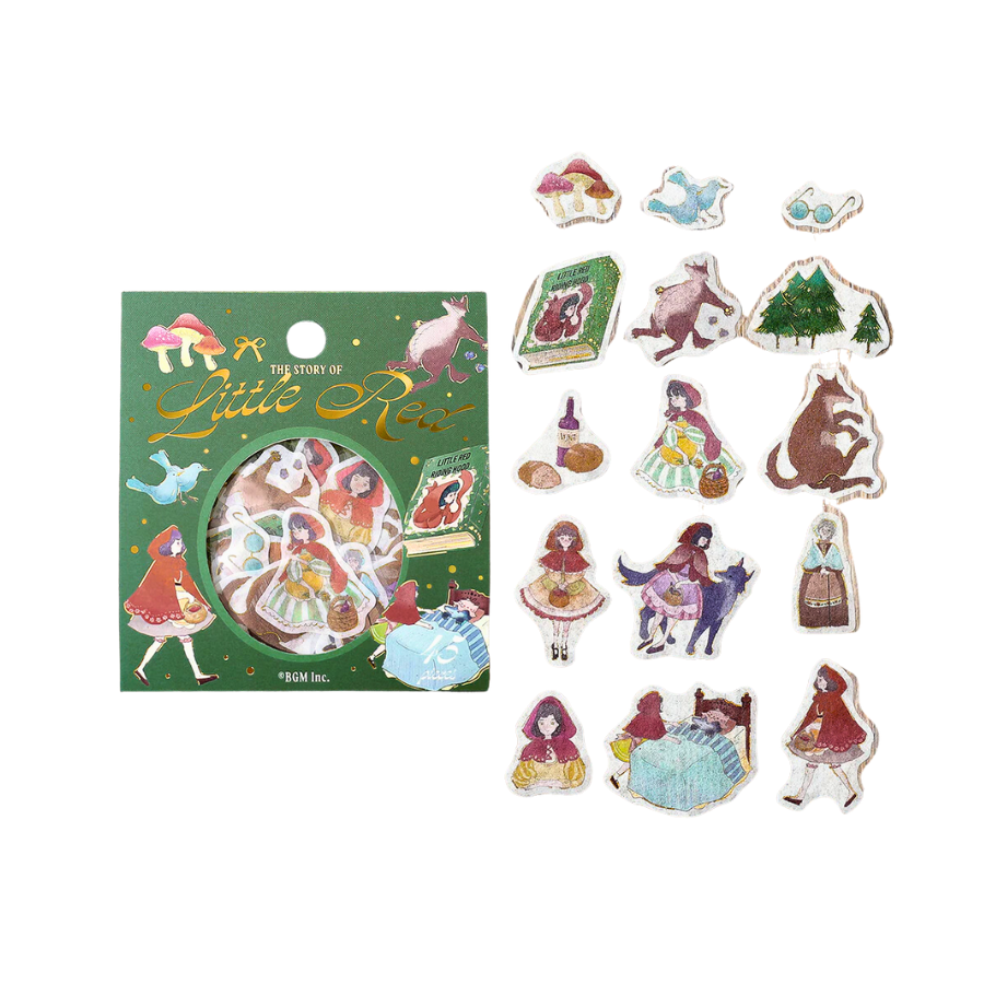 BGM Foil Stamping Flake Seal: Fairy Tale - Red Riding Hood — front view
