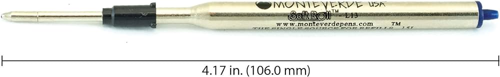 Monteverde Soft Roll Ballpoint Refill To Fit Lamy Ballpoint Pen Blue Black — uncapped with cap posted